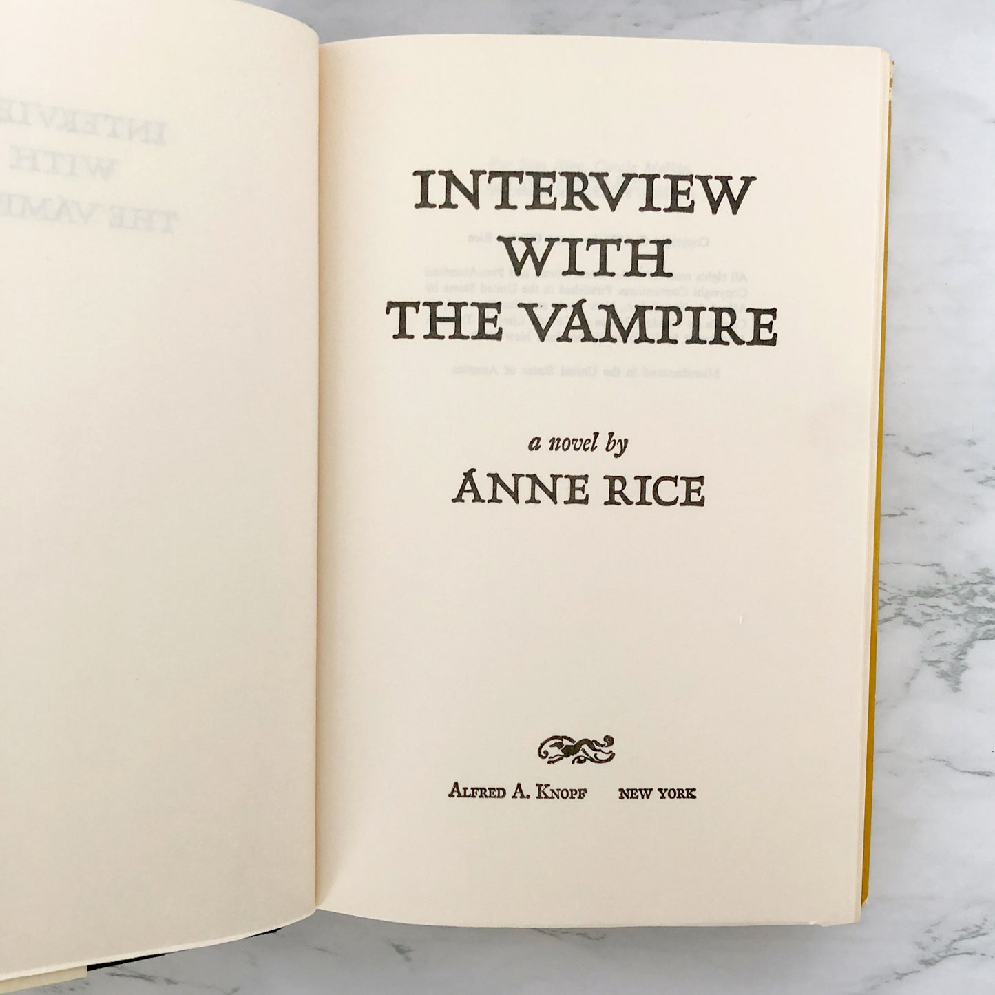 Interview With the Vampire by Anne Rice [FIRST BOOK CLUB EDITION / 1976]