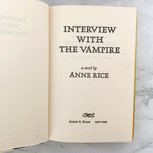 Interview With the Vampire by Anne Rice [FIRST BOOK CLUB EDITION / 1976]