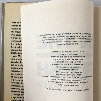 In the Flesh by Clive Barker [BOOK CLUB FIRST EDITION / 1986] - Bookshop Apocalypse