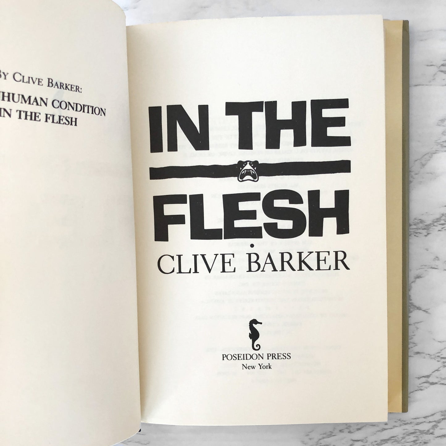 In the Flesh by Clive Barker [FIRST EDITION / FIRST PRINTING] 1986