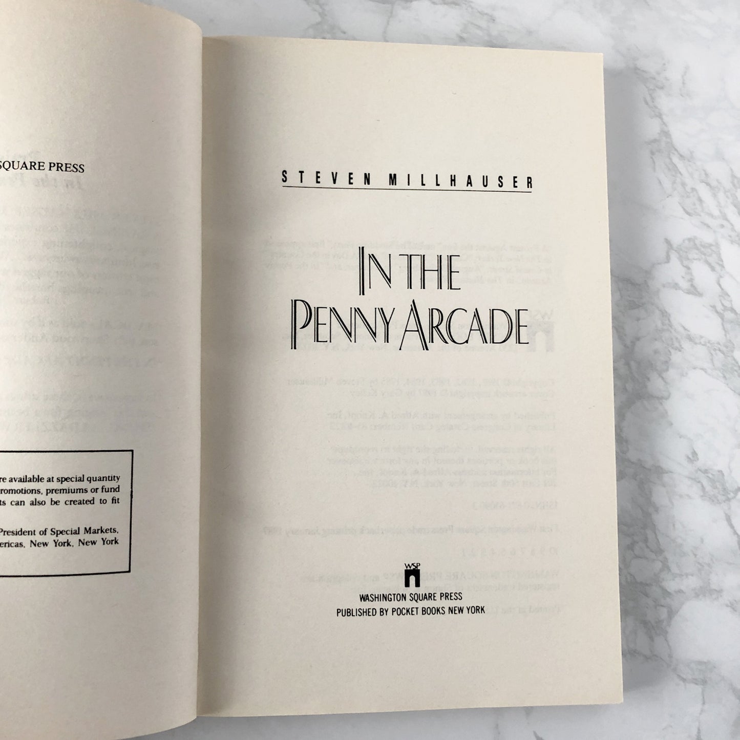 In the Penny Arcade by Steven Millhauser [FIRST PAPERBACK PRINTING] 1987 • Washington Sq.