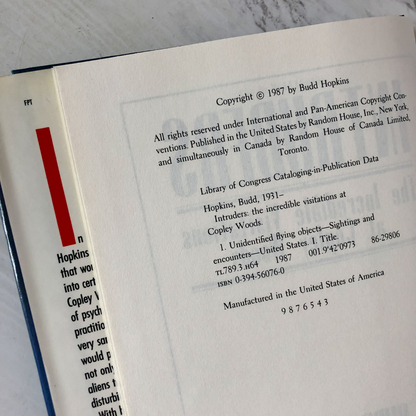 Intruders: The Incredible Visitations at Copley Woods by Budd Hopkins [FIRST EDITION] - Bookshop Apocalypse