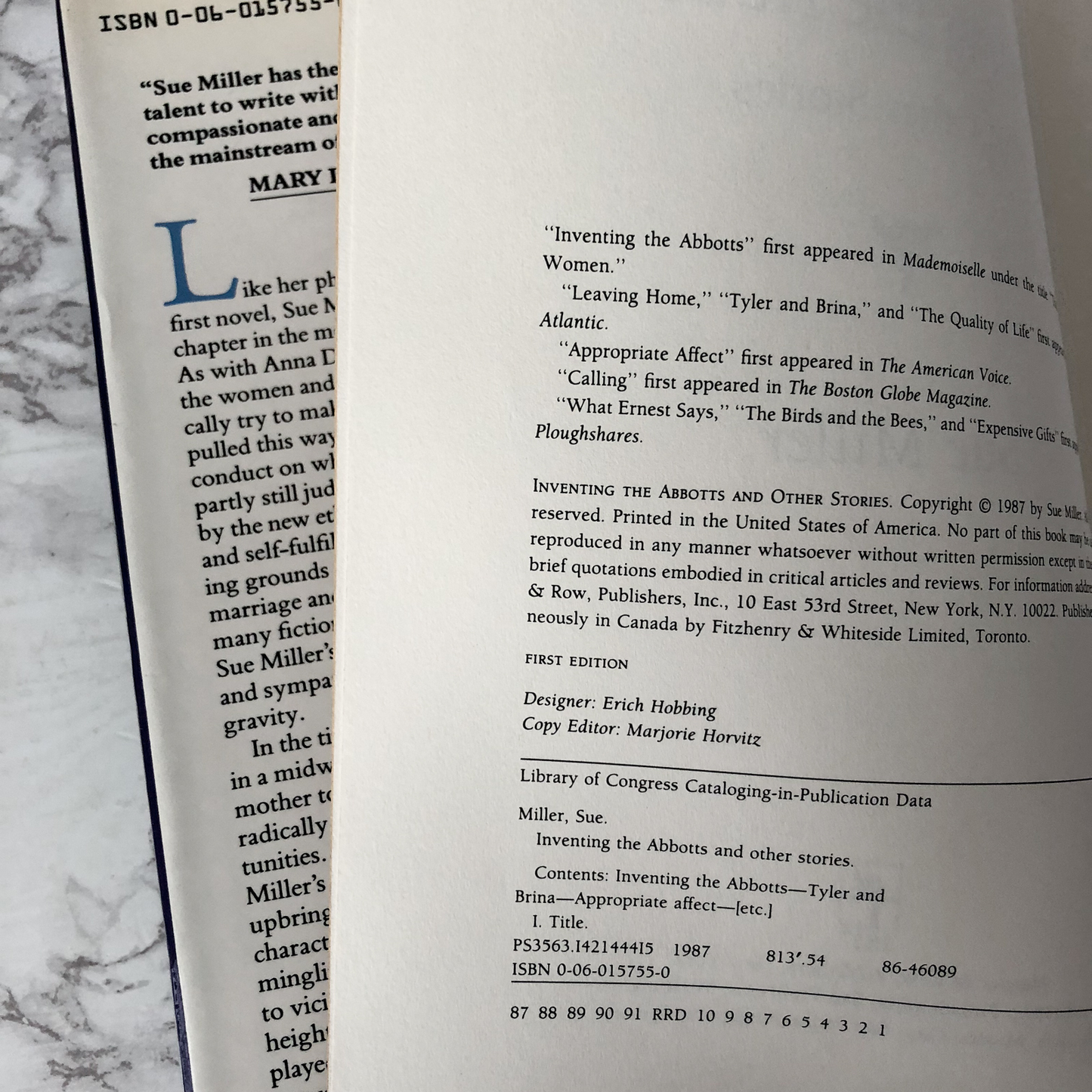 Inventing the Abbotts & Other Stories by Sue Miller [FIRST EDITION] - Bookshop Apocalypse