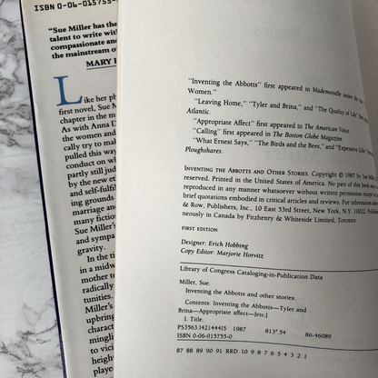 Inventing the Abbotts & Other Stories by Sue Miller [FIRST EDITION] - Bookshop Apocalypse