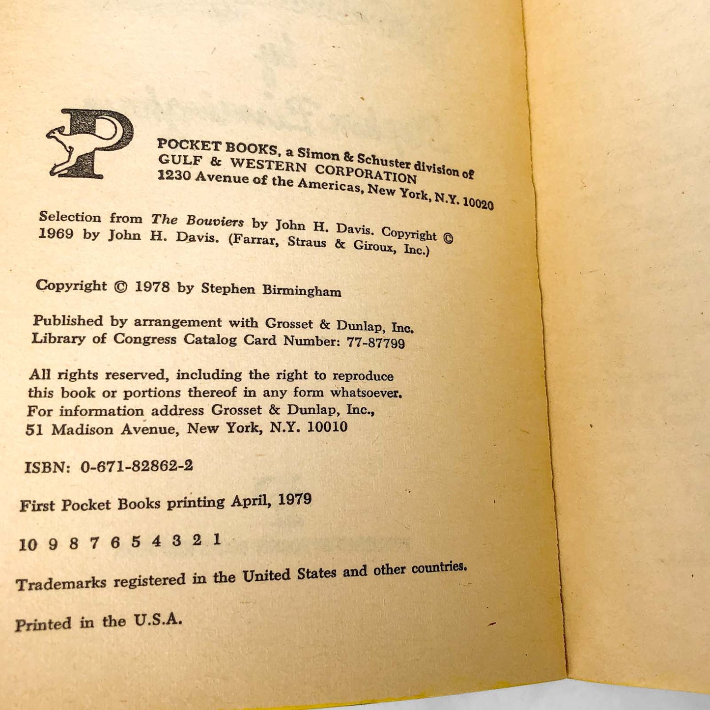 Jacqueline Bouvier Kennedy Onassis by Stephen Birmingham [FIRST PAPERBACK PRINTING] 1979