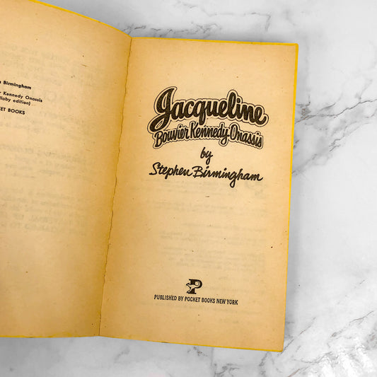 Jacqueline Bouvier Kennedy Onassis by Stephen Birmingham [FIRST PAPERBACK PRINTING] 1979