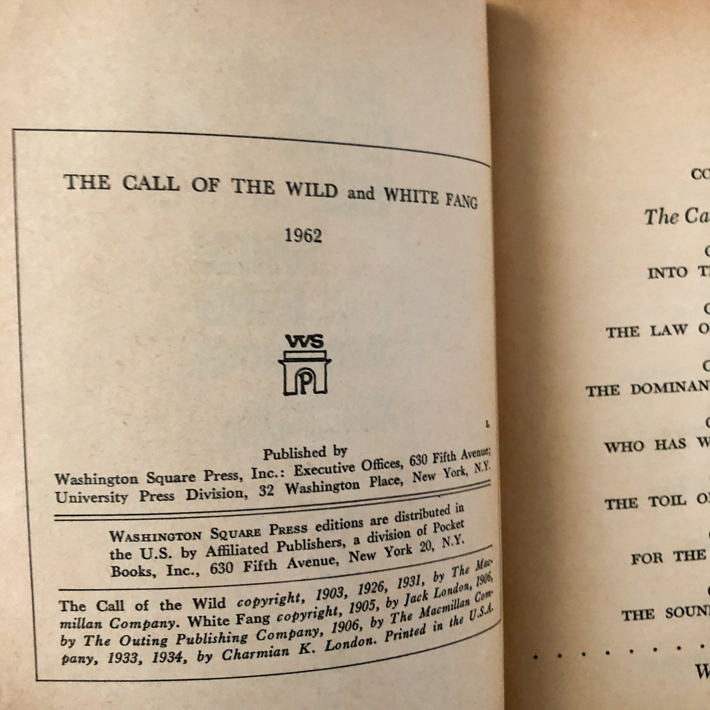 The Call of the Wild & White Fang by Jack London [1962 PAPERBACK]