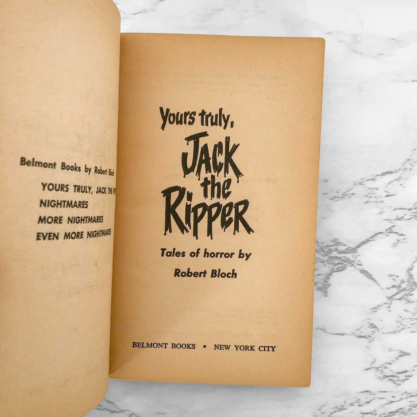 Yours Truly, Jack The Ripper by Robert Bloch [FIRST PRINTING] 1962 • Belmont