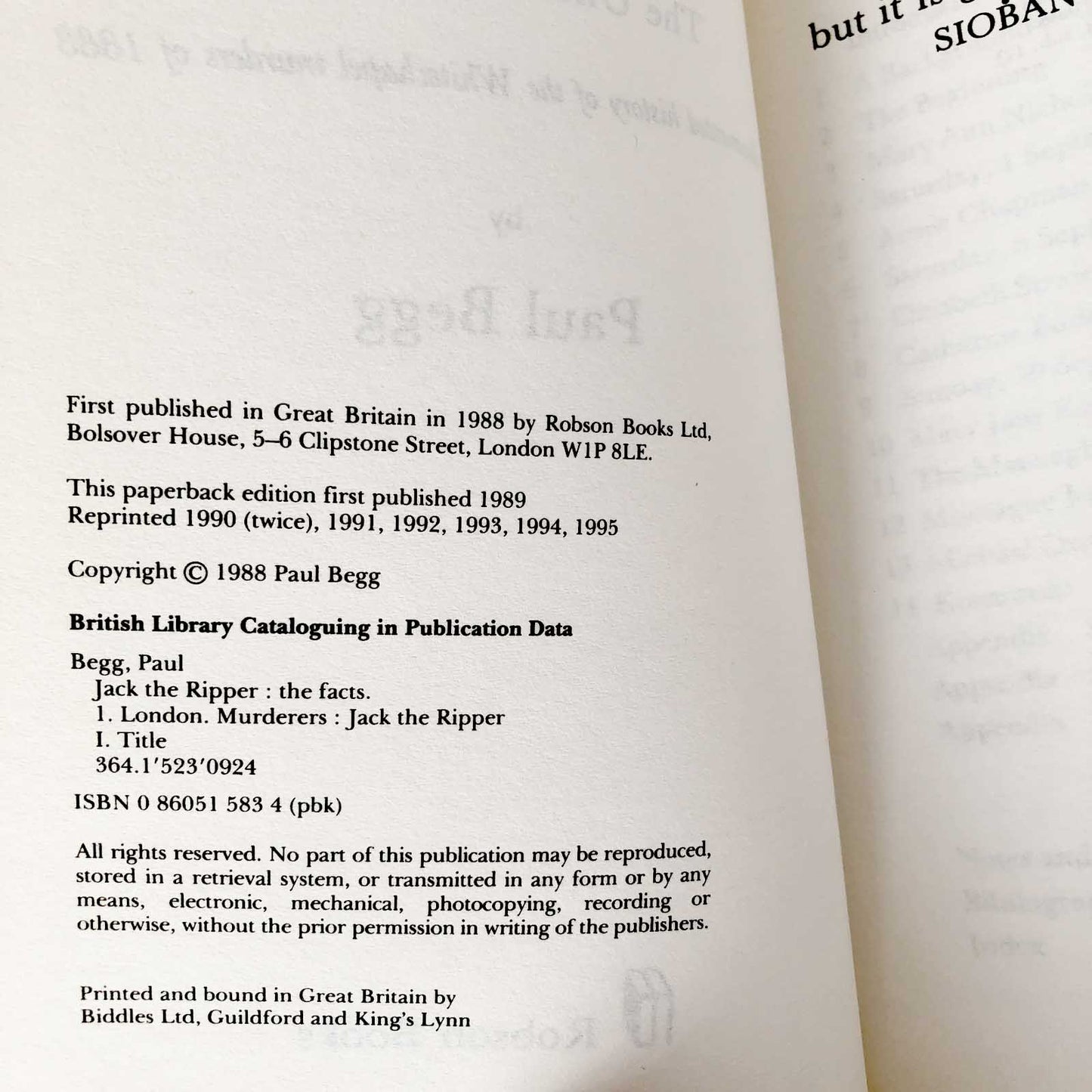 Jack the Ripper: The Uncensored Facts by Paul Begg [U.K. TRADE PAPERBACK]