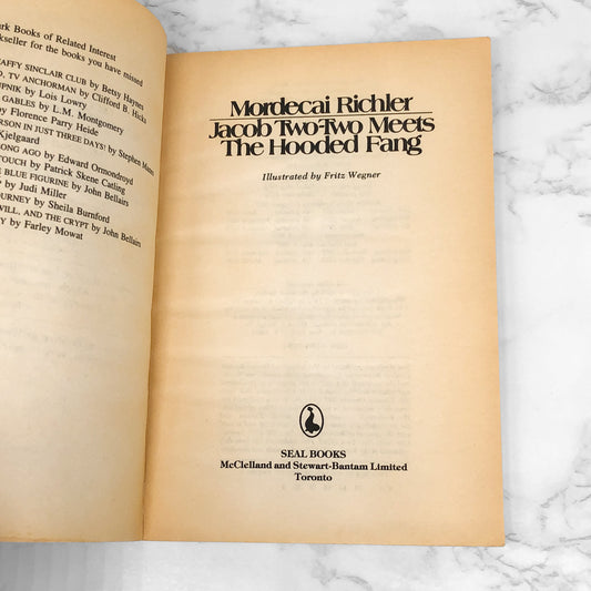 Jacob Two-Two Meets the Hooded Fang by Mordecai Richler [1986 TRADE PAPERBACK]