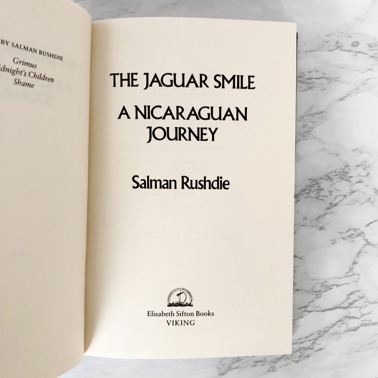 The Jaguar Smile: A Nicaraguan Journey by Salman Rushdie [FIRST EDITION / FIRST PRINTING]