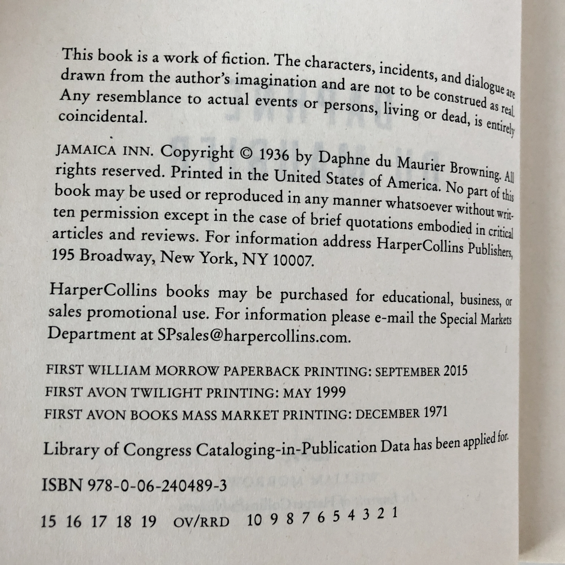 Jamaica Inn by Daphne du Maurier - Bookshop Apocalypse