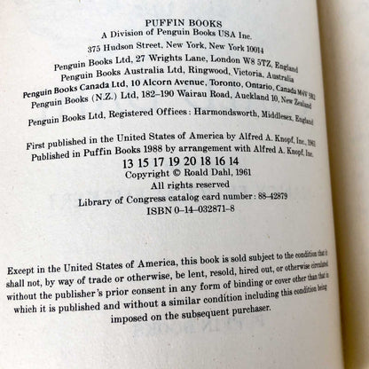 James and the Giant Peach by Roald Dahl [1988 TRADE PAPERBACK]