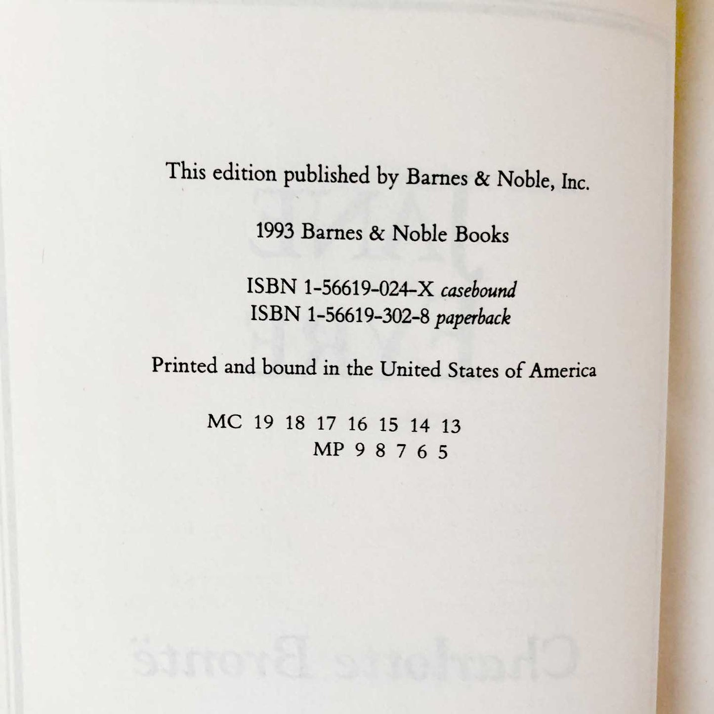 Jane Eyre by Charlotte Bronte [1993 HARDCOVER]