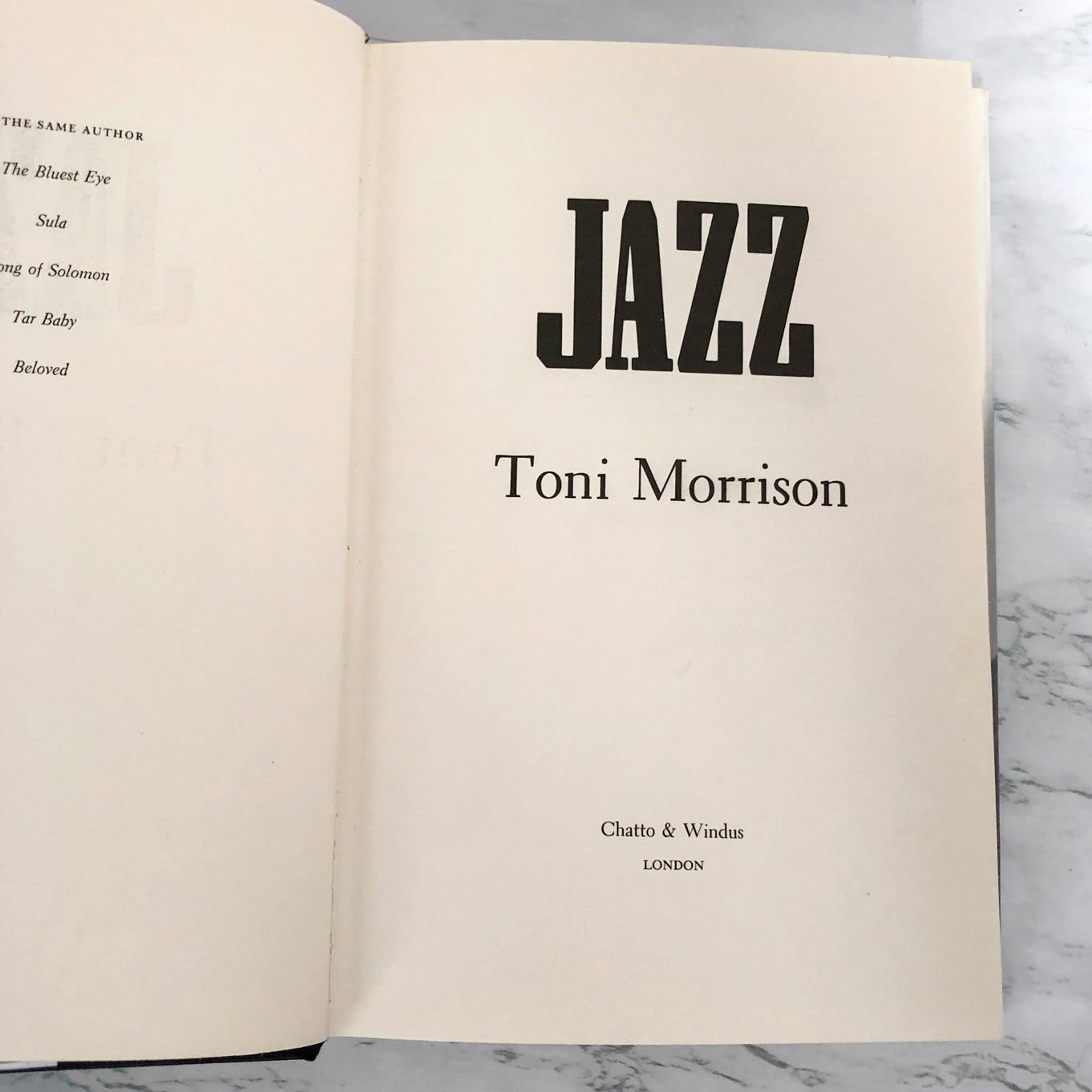 Jazz by Toni Morrison [U.K. FIRST EDITION / FIRST PRINTING]