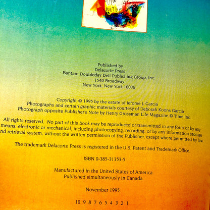 Harrington Street by Jerry Garcia [FIRST EDITION • FIRST PRINTING] 1995 • Delacorte Press