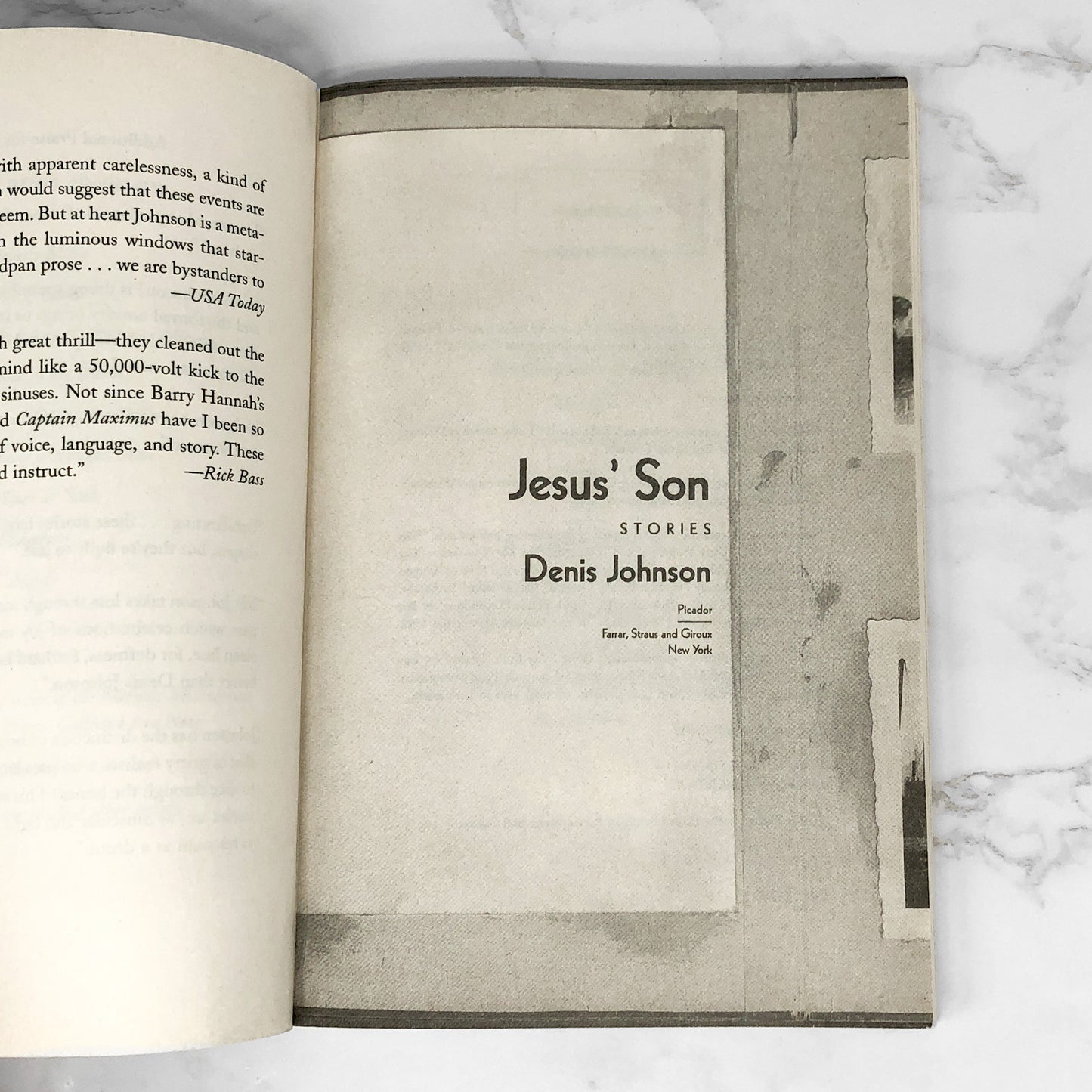 Jesus' Son by Denis Johnson [PICADOR TRADE PAPERBACK]