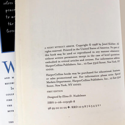 A Night Without Armor by Jewel SIGNED! [FIRST EDITION / 1998]