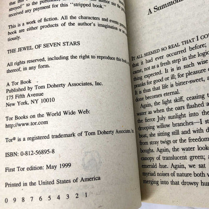 The Jewel of Seven Stars by Bram Stoker [1999 PAPERBACK] TOR Horror