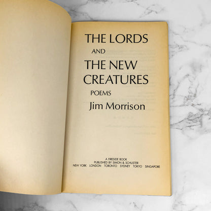 The Lords and the New Creatures by Jim Morrison [1987 TRADE PAPERBACK]