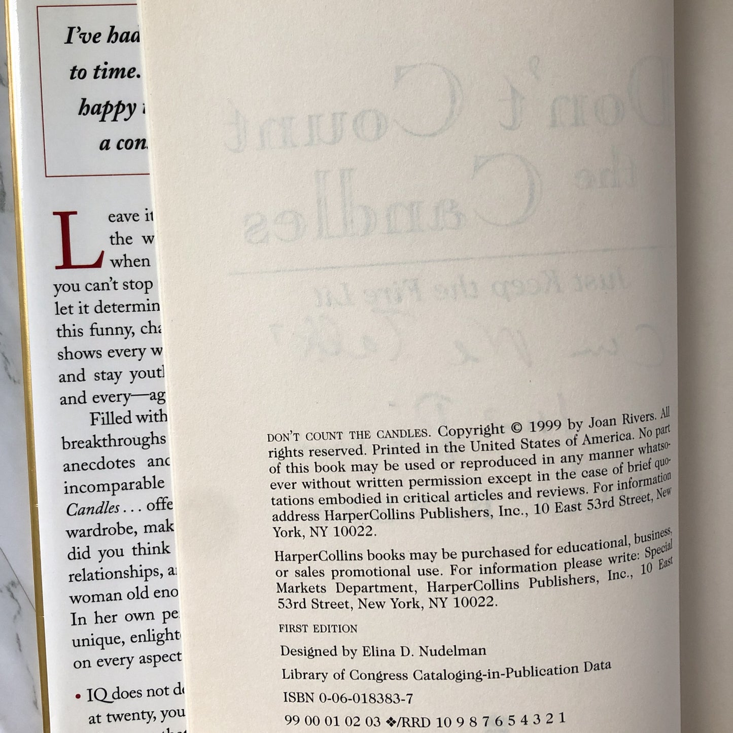 Don't Count The Candles by Joan Rivers SIGNED! [FIRST EDITION] - Bookshop Apocalypse