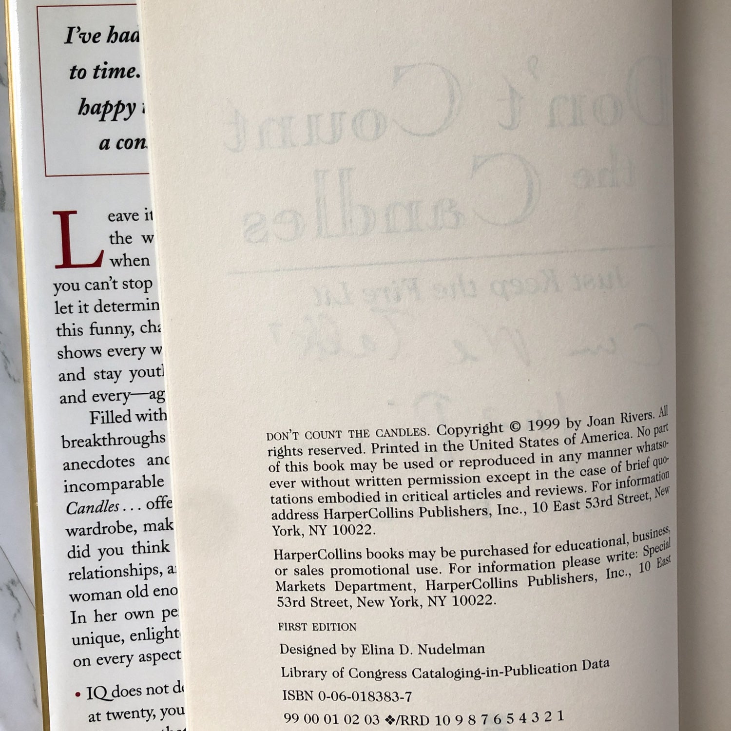 Don't Count The Candles by Joan Rivers SIGNED! [FIRST EDITION] - Bookshop Apocalypse