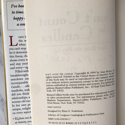 Don't Count The Candles by Joan Rivers SIGNED! [FIRST EDITION] - Bookshop Apocalypse