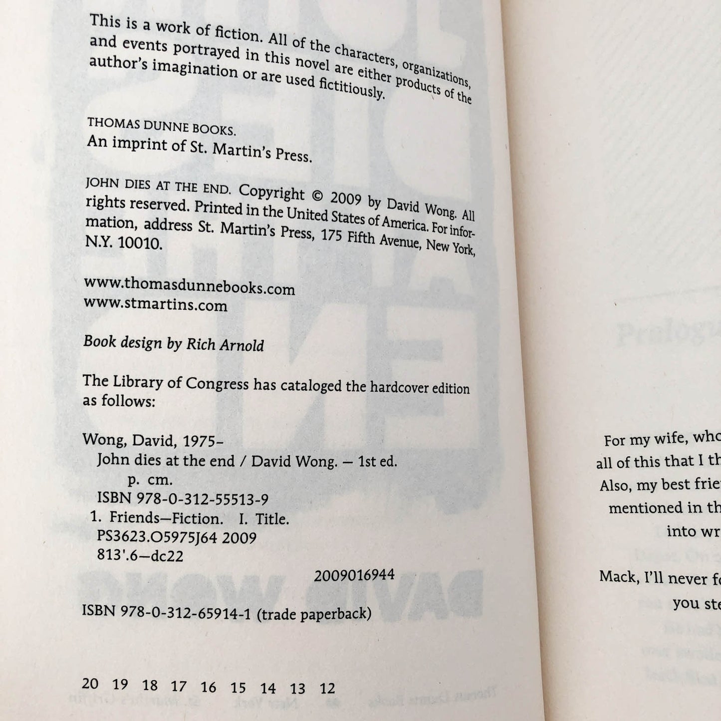 John Dies at the End by David Wong [FIRST PAPERBACK EDITION]