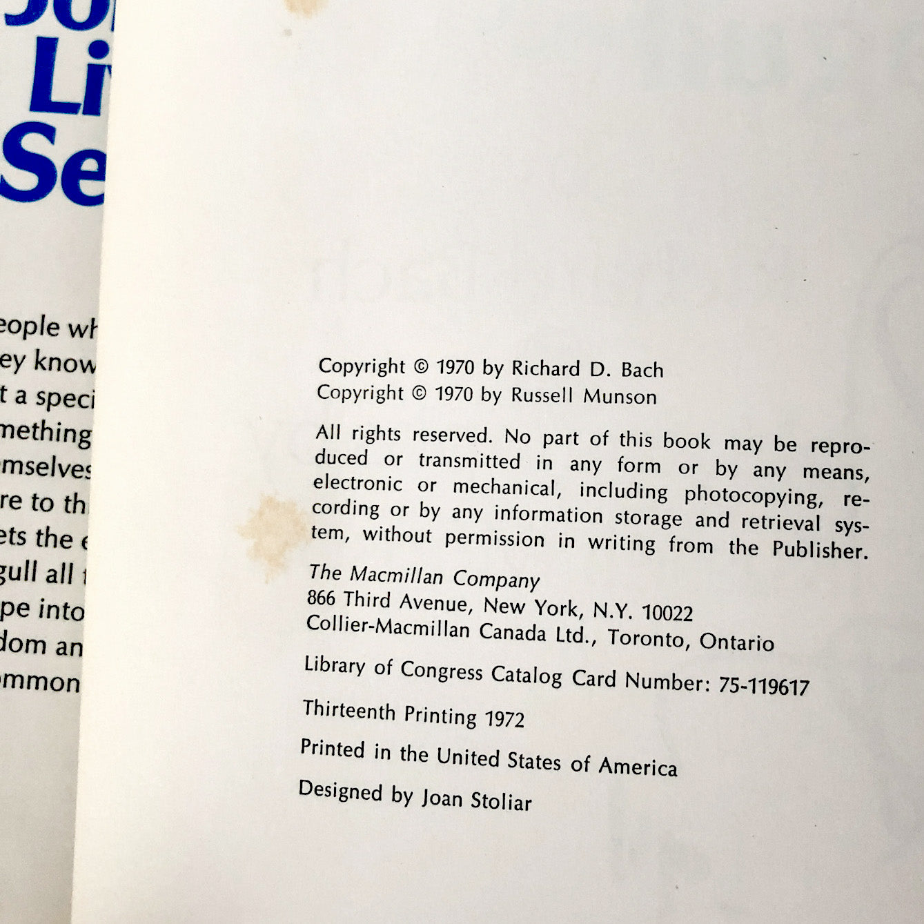 Jonathan Livingston Seagull by Richard Bach SIGNED! [FIRST EDITION / 1972]