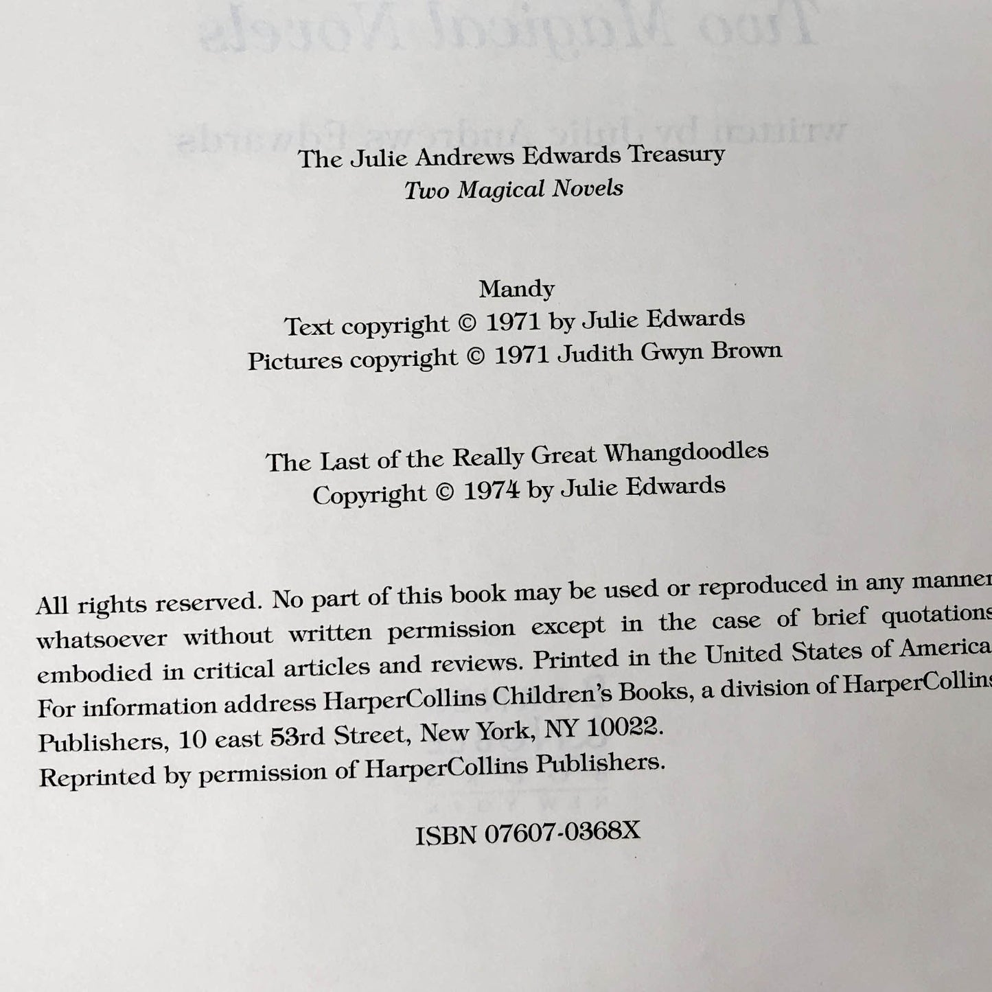 The Julie Andrews Edwards Treasury [1996 HARDCOVER OMNIBUS]