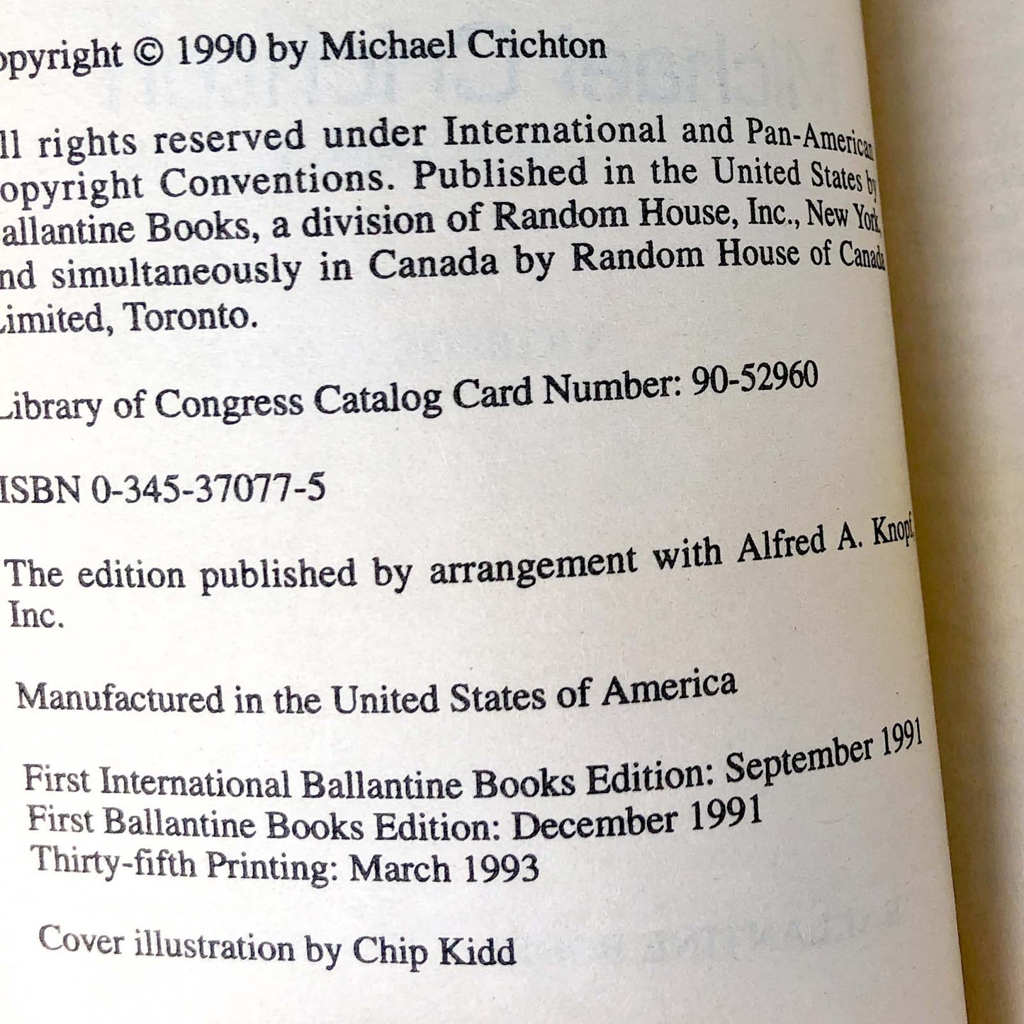 Jurassic Park by Michael Crichton [1993 MOVIE TIE-IN PAPERBACK]