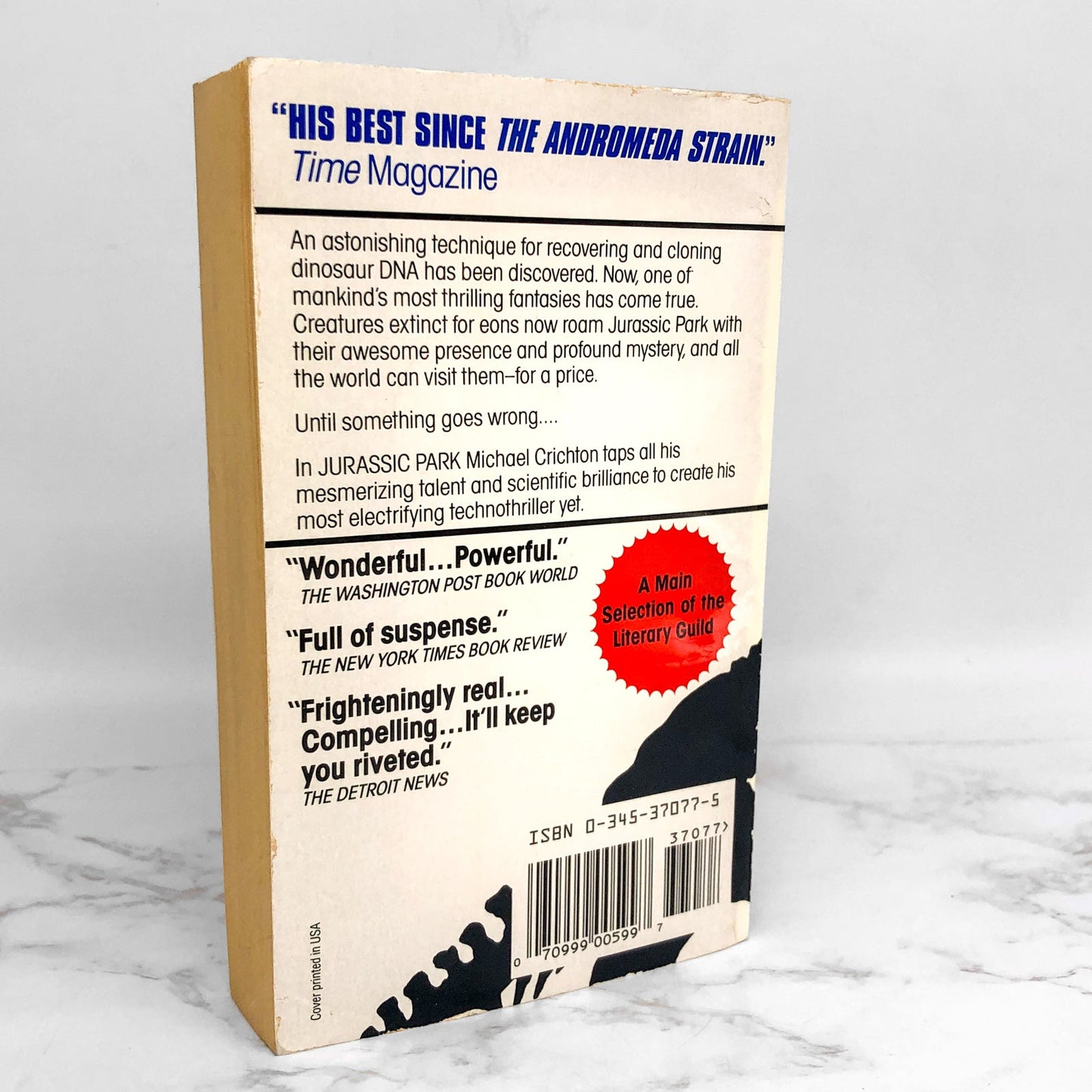 Jurassic Park by Michael Crichton [FIRST PAPERBACK PRINTING] 1991 • Ballantine 