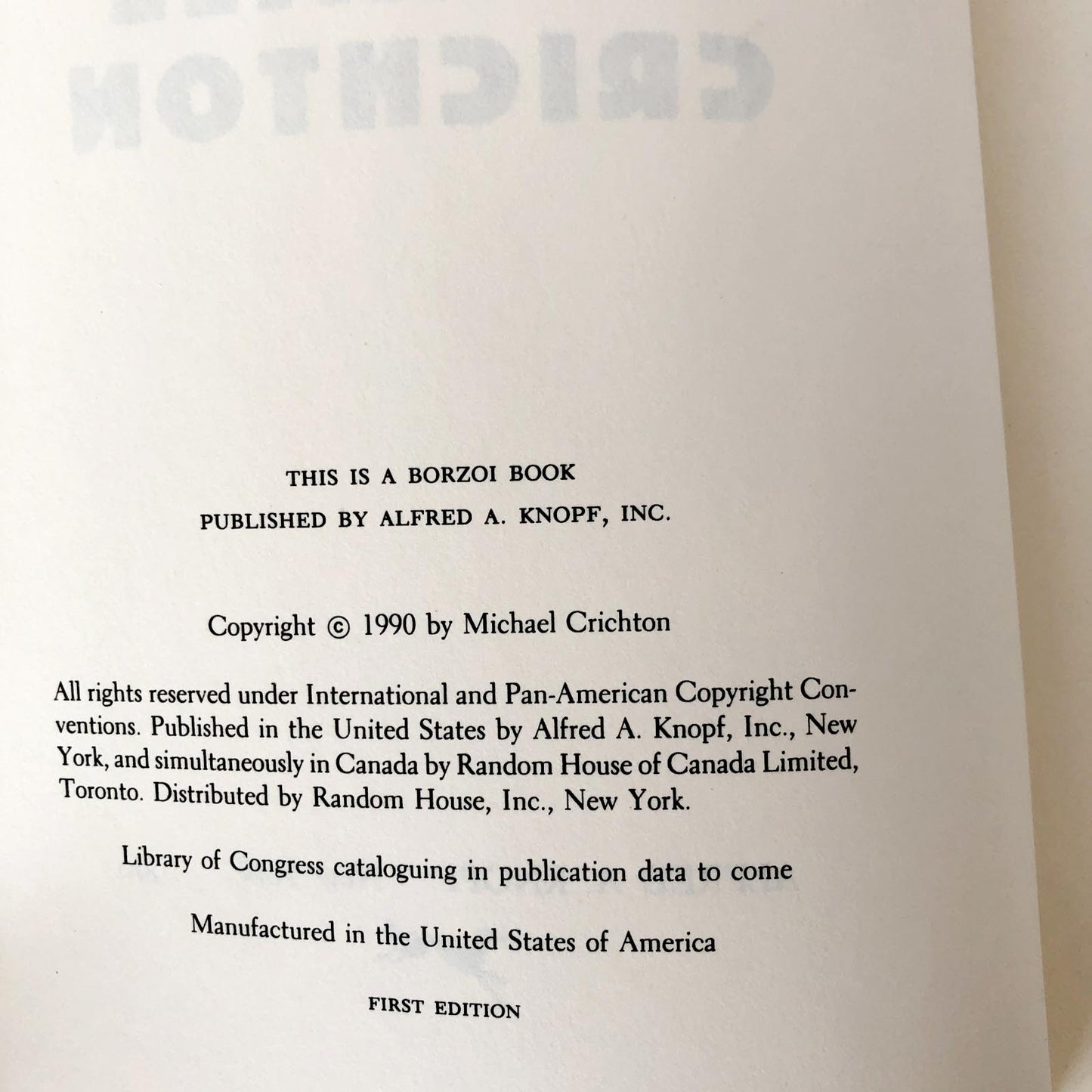 Jurassic Park by Michael Crichton [RARE ADVANCE READERS EDITION] 1990