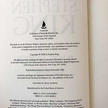 Just After Sunset by Stephen King [2008 HARDCOVER]