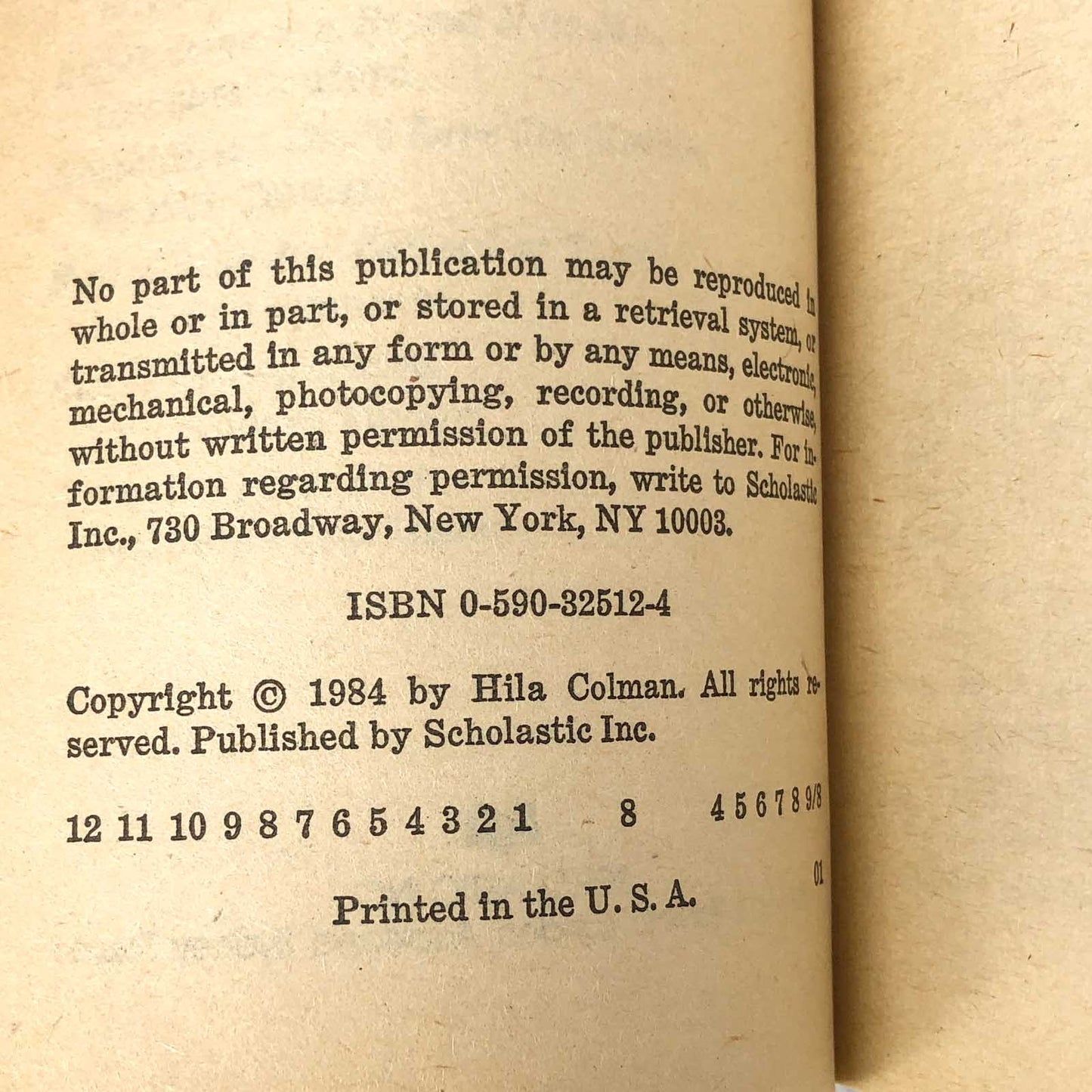 Just the Two of Us by Hila Colman [FIRST EDITION PAPERBACK] 1984 • Point