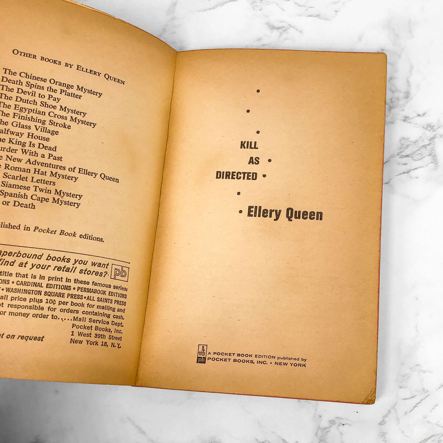 Kill as Directed by Ellery Queen [FIRST EDITION PAPERBACK] 1963