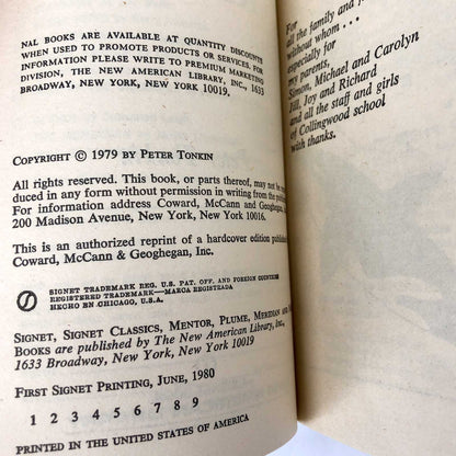 Killer by Peter Tonkin [FIRST PAPERBACK PRINTING] 1980