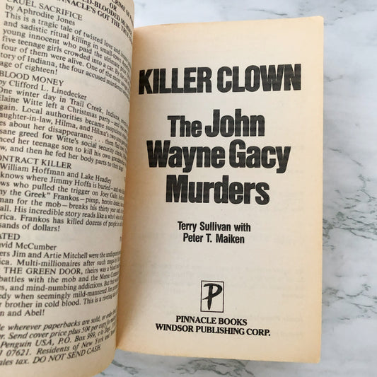 Killer Clown: The John Wayne Gacy Murders by Terry Sullivan [1994 PAPERBACK]
