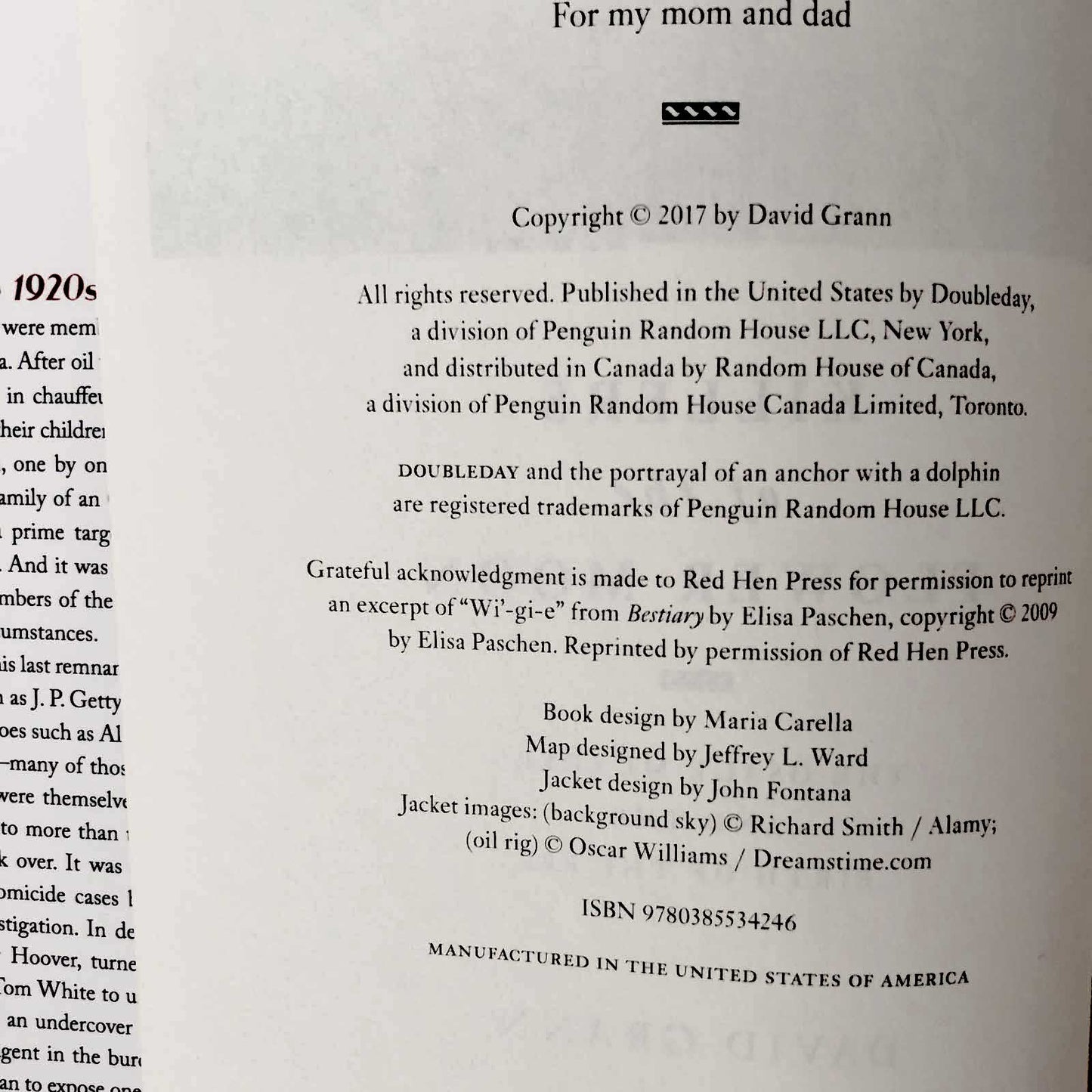 Killers of the Flower Moon: The Osage Murders & the Birth of the FBI by David Grann [2017 HARDCOVER]