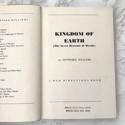 Kingdom of Earth by Tennessee Williams [FIRST EDITION] 1968