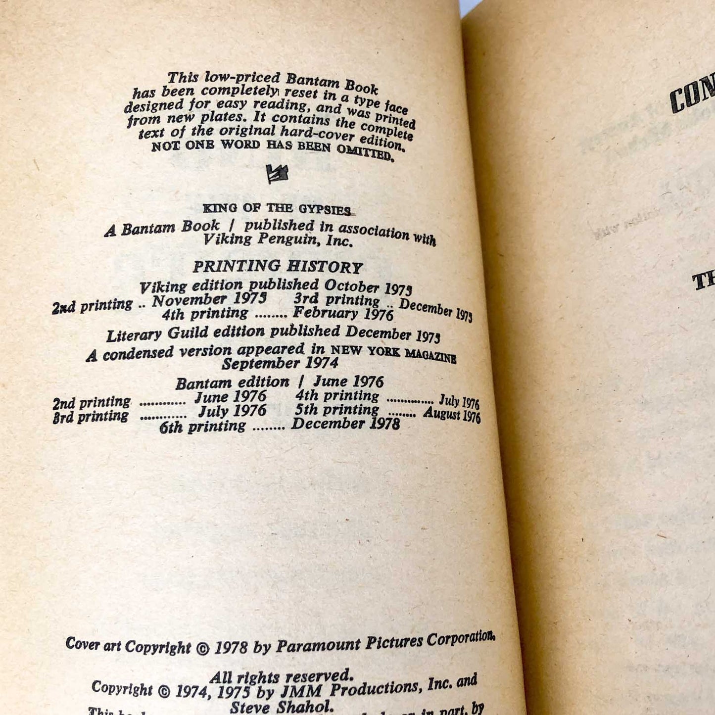 King of the Gypsies by Peter Maas [1978 PAPERBACK]