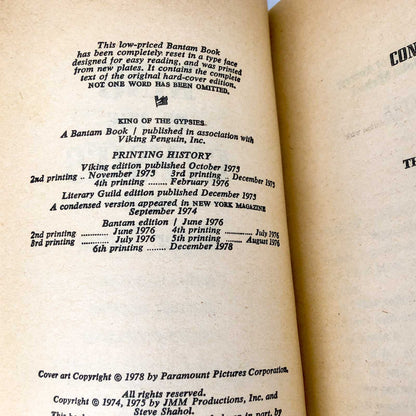 King of the Gypsies by Peter Maas [1978 PAPERBACK]
