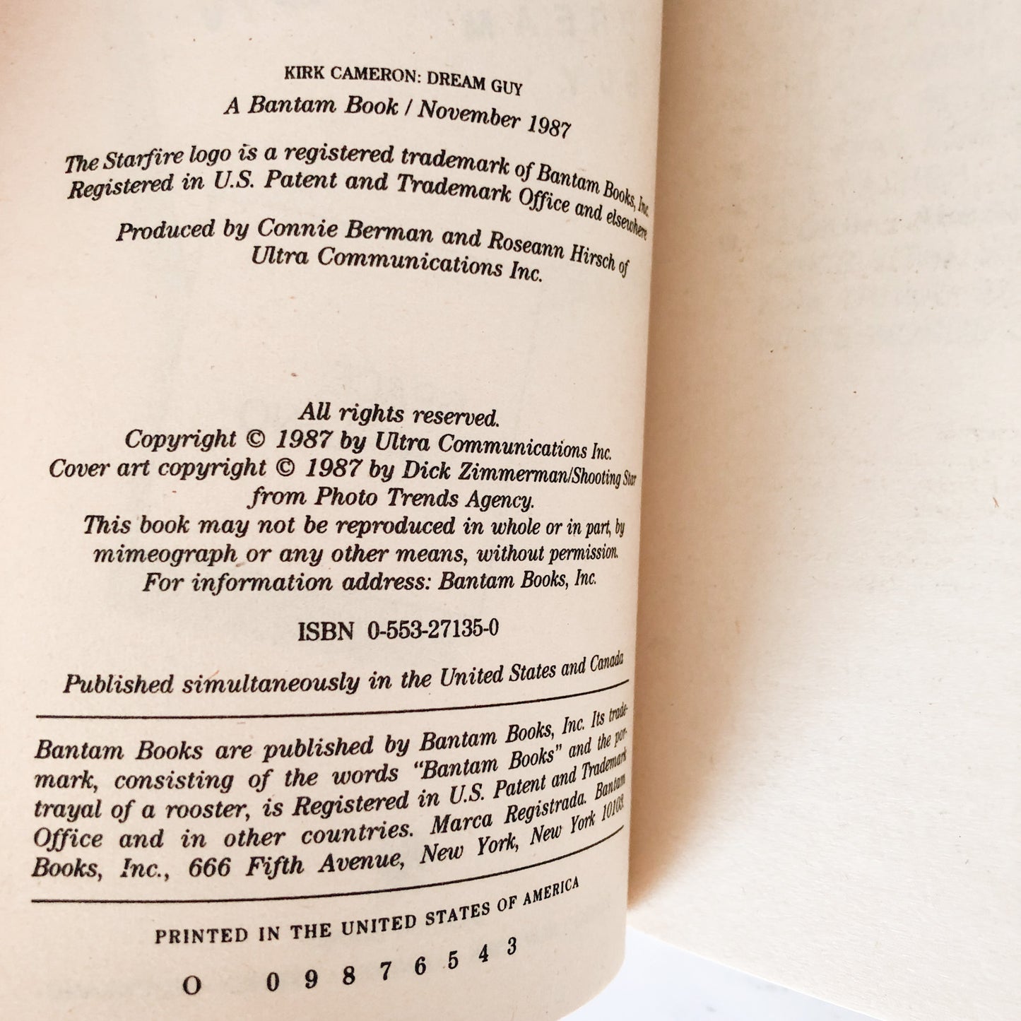 Kirk Cameron: Dream Guy by Grace Catalano [1987 PAPERBACK]