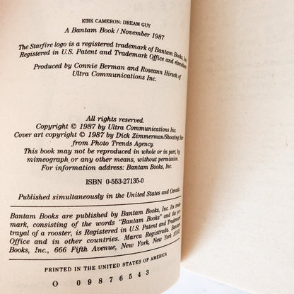 Kirk Cameron: Dream Guy by Grace Catalano [1987 PAPERBACK]