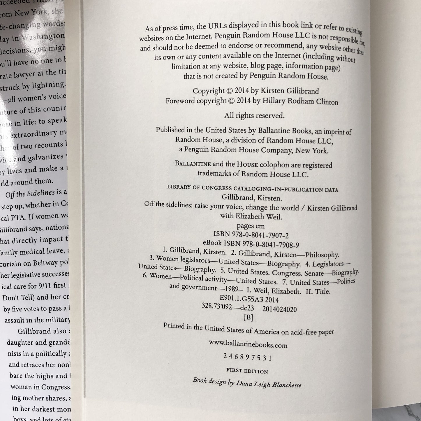 Off the Sideline by Kirsten Gillibrand SIGNED! [FIRST EDITION] - Bookshop Apocalypse