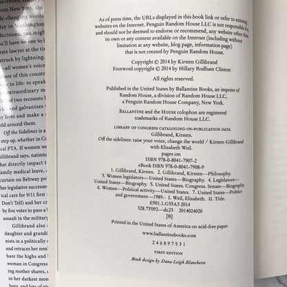 Off the Sideline by Kirsten Gillibrand SIGNED! [FIRST EDITION] - Bookshop Apocalypse