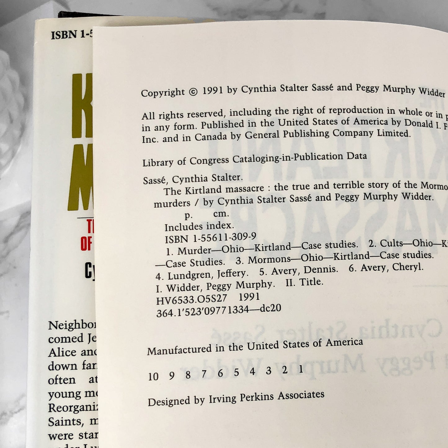 The Kirtland Massacre by Cynthia Sasse & Peggy Widder [FIRST EDITION] 1991 • Donald J. Fine