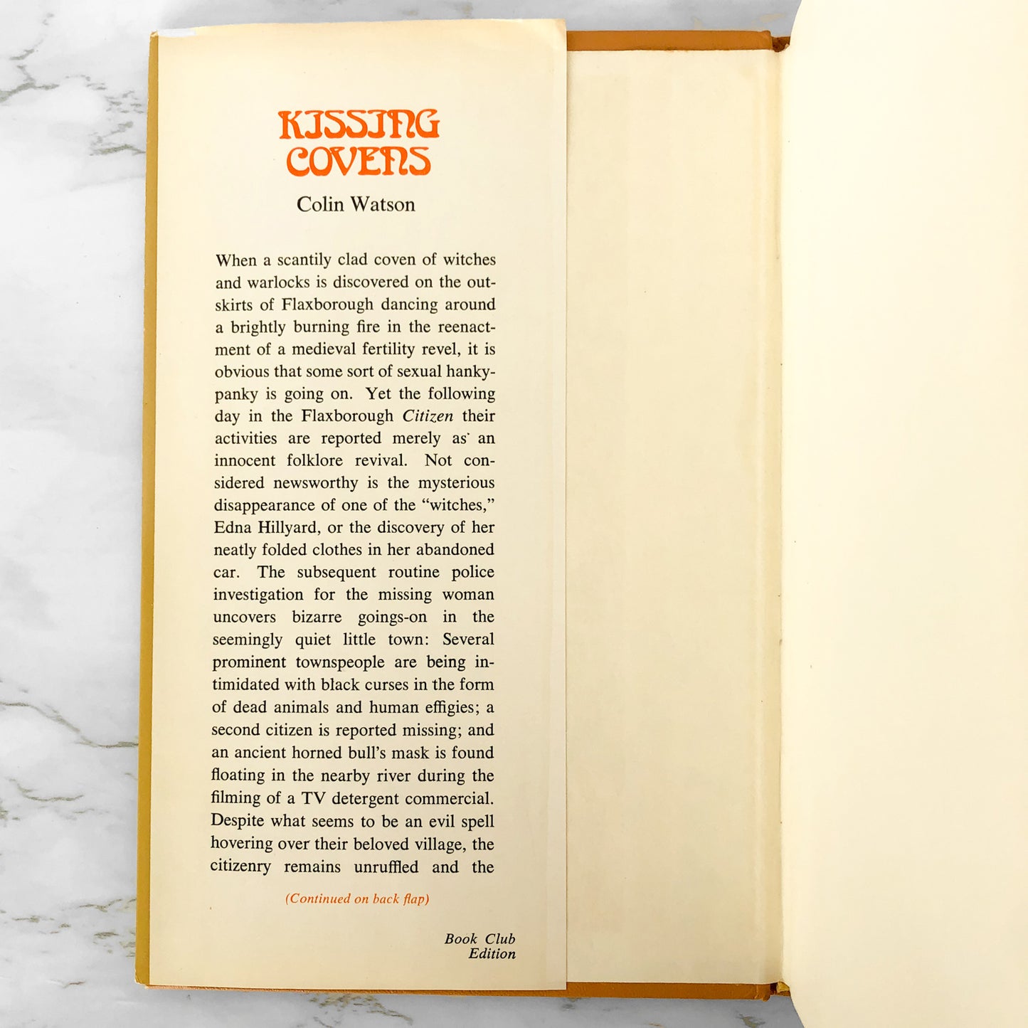 Kissing Covens by Colin Watson [BOOK CLUB EDITION / 1972] Flaxborough #7