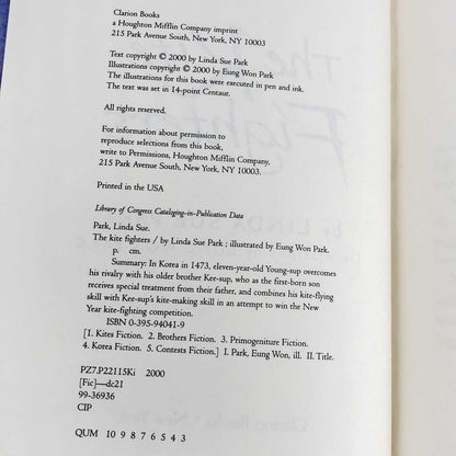 The Kite Fighters by Linda Sue Park [FIRST EDITION] 2000