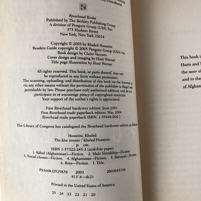 The Kite Runner by Khaled Hosseini [TRADE PAPERBACK / 2003] - Bookshop Apocalypse